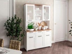 Буфет Катерини (дуб бельмунд/белое дерево) в Элитном - ehlitnyj.mebel-nsk.ru | фото