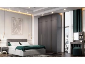 Гардеробная Эккервуд (графит) в Элитном - ehlitnyj.mebel-nsk.ru | фото