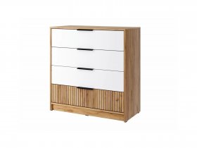 Комод КМ-001 Ивис (дуб крафт золотой/белый) в Элитном - ehlitnyj.mebel-nsk.ru | фото