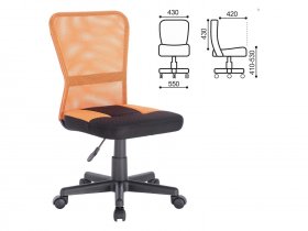 Кресло компактное BRABIX Smart MG-313, без подлокотников, комбинированное, черное/оранжевое в Элитном - ehlitnyj.mebel-nsk.ru | фото