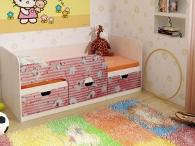 Кровать детская с ящиками 1,86 Минима Hello Kitty в Элитном - ehlitnyj.mebel-nsk.ru | фото