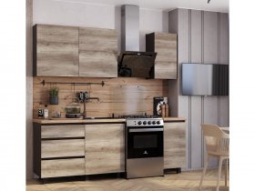 Кухонный гарнитур Энигма 1,6м (венге/дуб каньон) в Элитном - ehlitnyj.mebel-nsk.ru | фото