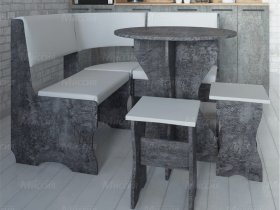 Кухонный уголок Лотос  (цемент темный к/з White) в Элитном - ehlitnyj.mebel-nsk.ru | фото