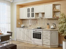 Модульная кухня Классика-1 (дуб молочный) в Элитном - ehlitnyj.mebel-nsk.ru | фото