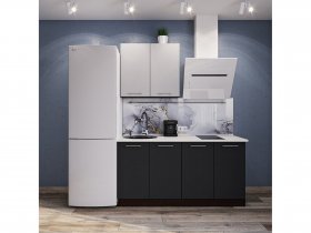 Модульная кухня Классика (белый глянец/черный) в Элитном - ehlitnyj.mebel-nsk.ru | фото