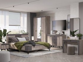 Модульная спальня Кассандра (дуб смоки/MF14) в Элитном - ehlitnyj.mebel-nsk.ru | фото