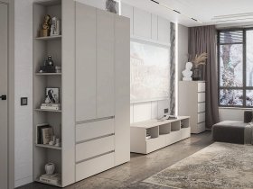 Модульная стенка Люмо (кашемир) в Элитном - ehlitnyj.mebel-nsk.ru | фото