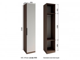 Шкаф 450 Роза (орех франклин карамельный/бежевый скин) в Элитном - ehlitnyj.mebel-nsk.ru | фото
