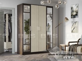 Шкаф четырехстворчатый Фиеста NEW (BTS) в Элитном - ehlitnyj.mebel-nsk.ru | фото