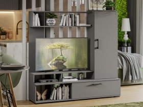 Стенка «Сиена» (графит серый) в Элитном - ehlitnyj.mebel-nsk.ru | фото